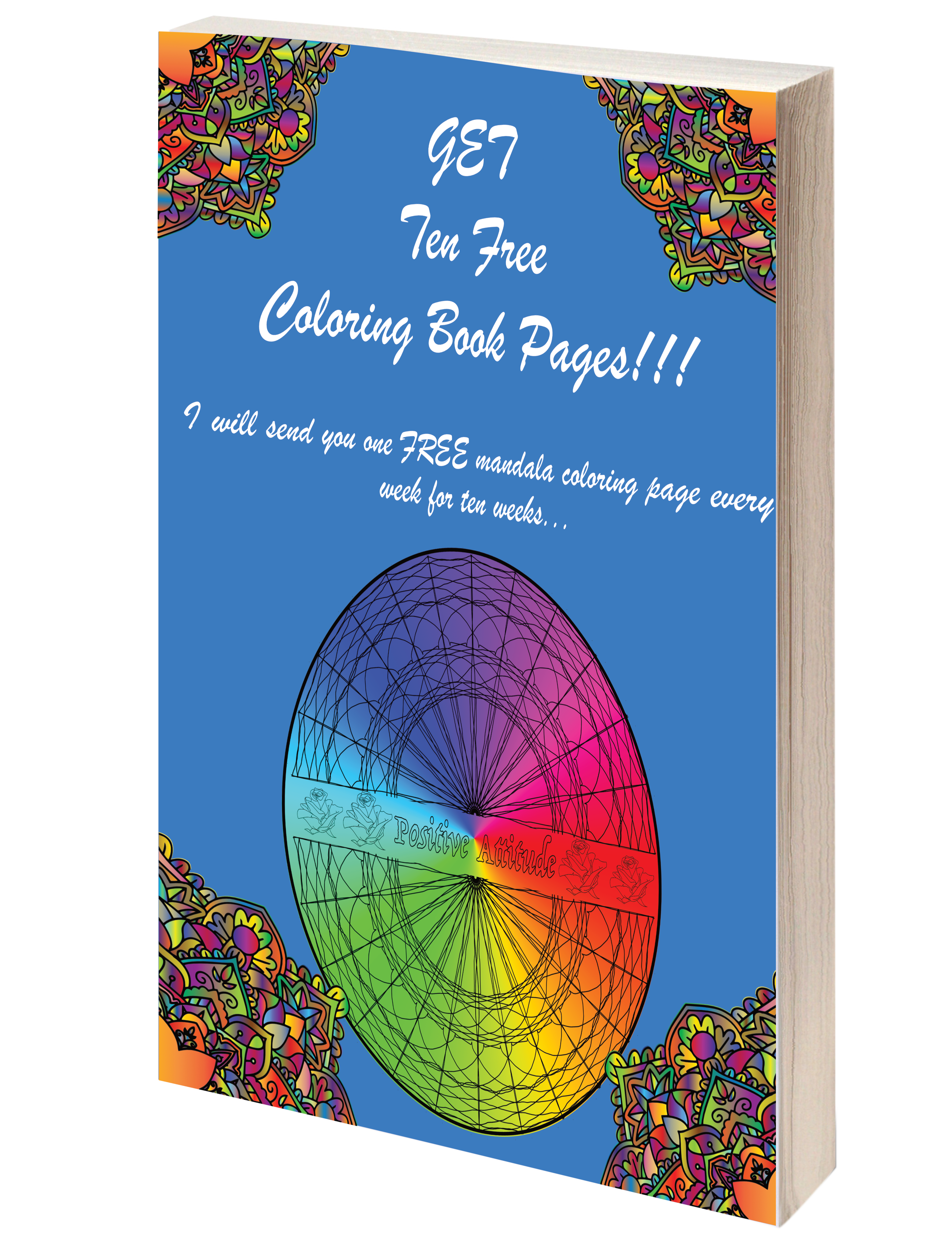 Give Away Mandala Coloring Book 3D FRONT Blue Book Cover Give Away Mandala Coloring Book 3D FRONT Blue Book Cover