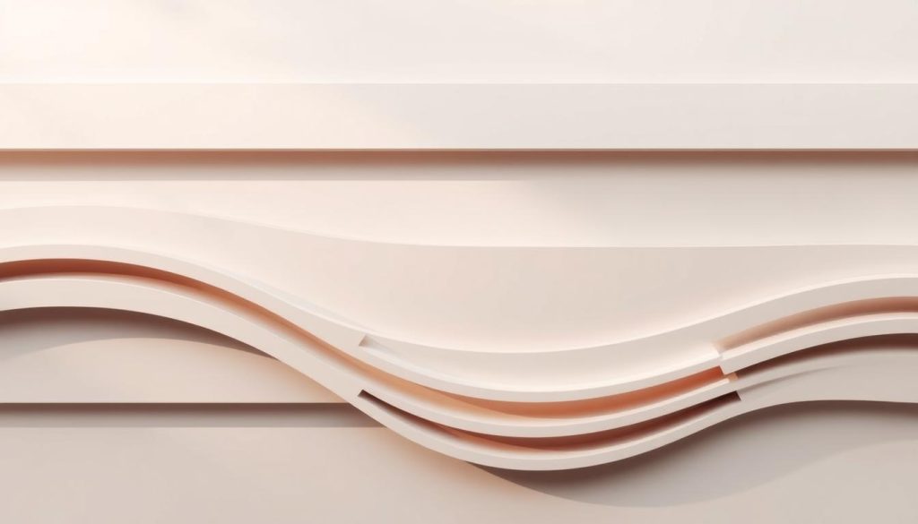 Elegant minimalist stripe designs in muted tones, arranged in a balanced, geometric pattern. Soft, diffused lighting casts subtle shadows, creating depth and dimension. The stripes flow seamlessly across the frame, evoking a sense of tranquility and modern sophistication. The composition is clean and uncluttered, allowing the stripes to take center stage. Subtle hints of texture add visual interest, while the overall palette remains restrained and calming. The result is a visually striking, yet serene image that would complement a minimalist digital space.